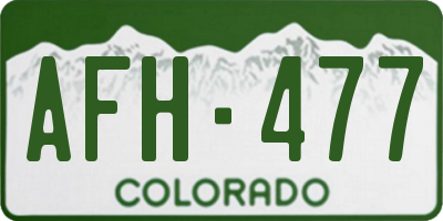 CO license plate AFH477
