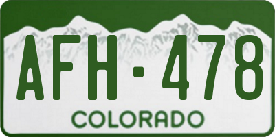 CO license plate AFH478