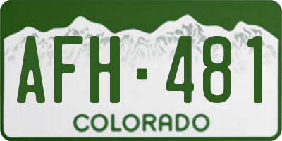CO license plate AFH481