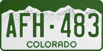 CO license plate AFH483