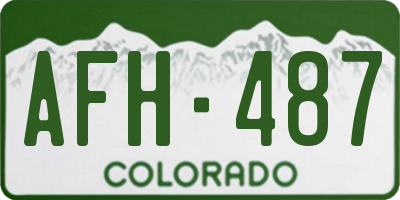 CO license plate AFH487