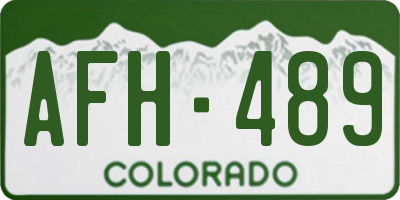 CO license plate AFH489
