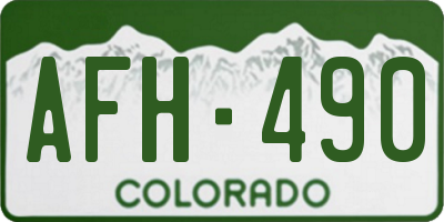CO license plate AFH490