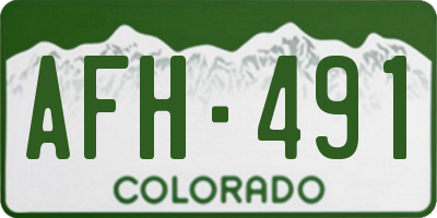 CO license plate AFH491