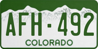CO license plate AFH492