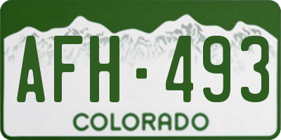 CO license plate AFH493