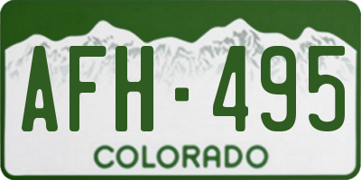 CO license plate AFH495