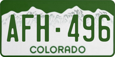 CO license plate AFH496
