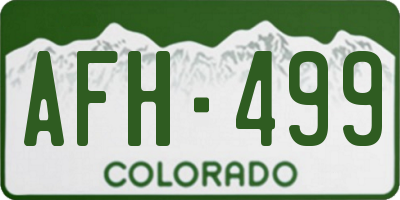 CO license plate AFH499