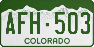 CO license plate AFH503