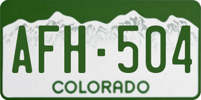 CO license plate AFH504