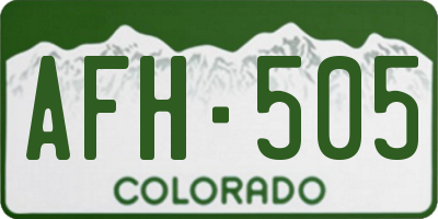 CO license plate AFH505