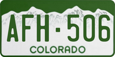 CO license plate AFH506