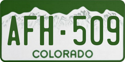 CO license plate AFH509