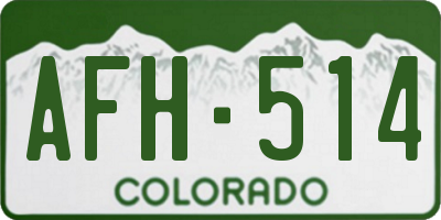 CO license plate AFH514