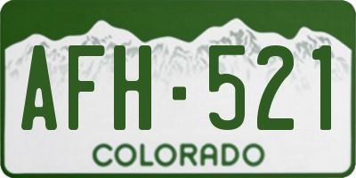 CO license plate AFH521