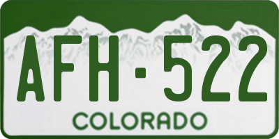 CO license plate AFH522