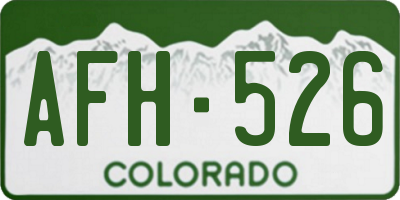 CO license plate AFH526