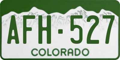 CO license plate AFH527