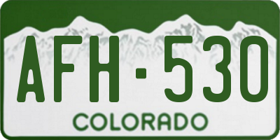 CO license plate AFH530