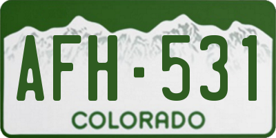 CO license plate AFH531