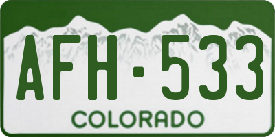 CO license plate AFH533