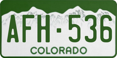 CO license plate AFH536