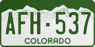 CO license plate AFH537