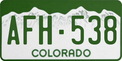 CO license plate AFH538