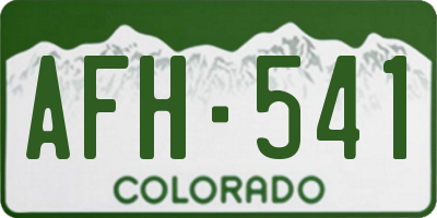 CO license plate AFH541
