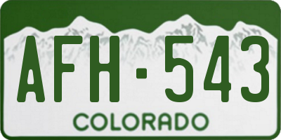 CO license plate AFH543