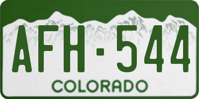 CO license plate AFH544
