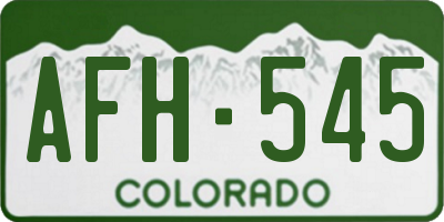 CO license plate AFH545