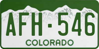 CO license plate AFH546