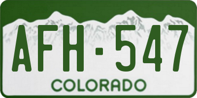 CO license plate AFH547