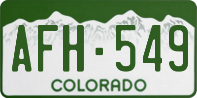 CO license plate AFH549