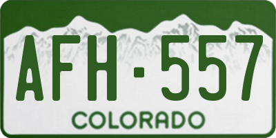 CO license plate AFH557