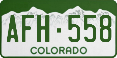 CO license plate AFH558