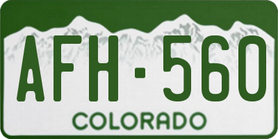 CO license plate AFH560