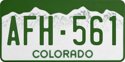 CO license plate AFH561