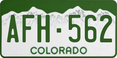 CO license plate AFH562