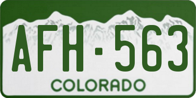 CO license plate AFH563