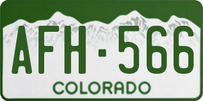 CO license plate AFH566