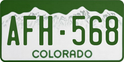 CO license plate AFH568