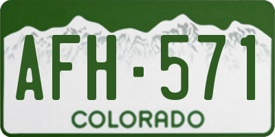 CO license plate AFH571