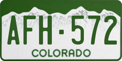 CO license plate AFH572