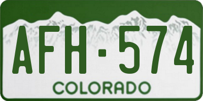 CO license plate AFH574