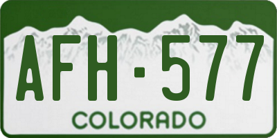 CO license plate AFH577
