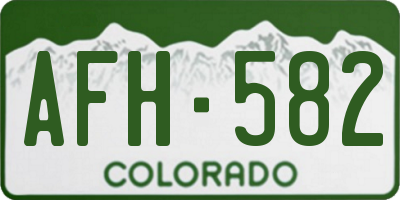 CO license plate AFH582