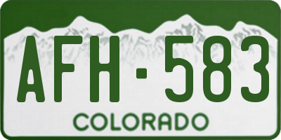 CO license plate AFH583